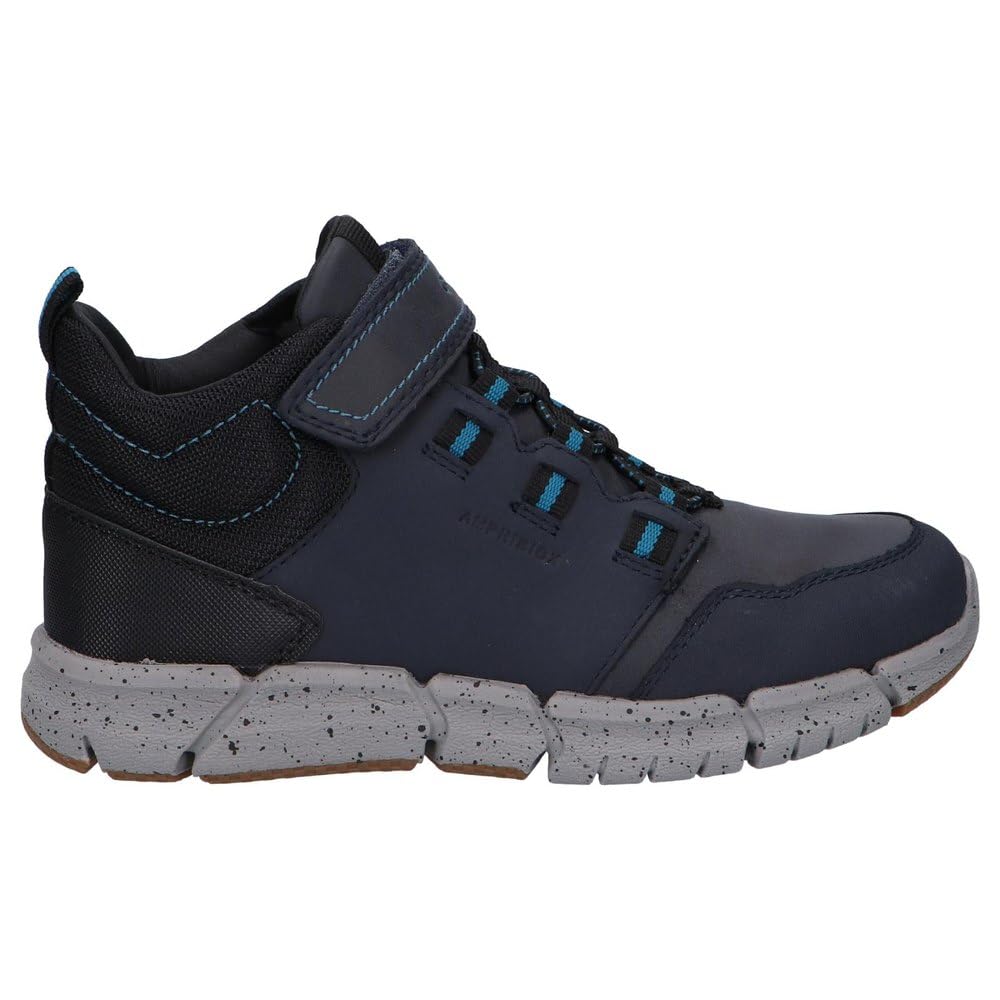 Geox Flexyper B Tex Navy Leather Kids boys boots J949XA-C4076 in a Plain Leather and Man-made in Size 34