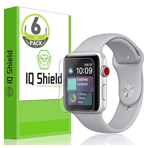 IQ Shield Screen Protector Compatible with Apple Watch (42mm S1, S2, S3)(6-Pack)(Ultimate) Anti-Bubble Clear Film