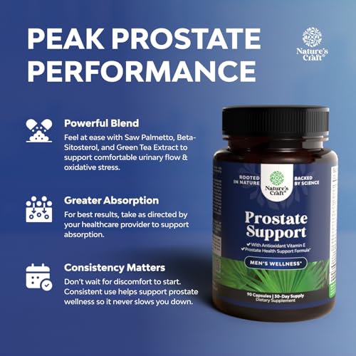 Herbal Prostate Supplement for Men - Potent Pygeum and Saw Palmetto Extract for Urinary Tract Support - Prostate Health Blend with Beta Sitosterol & Green Tea - Nighttime Comfort Support - 90 Count - Image 3