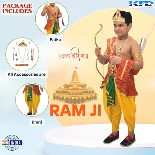 Image of Kaku Fancy Dresses Ram Costume for Kids Infant Baby Ram Dress for Boys with Accessories