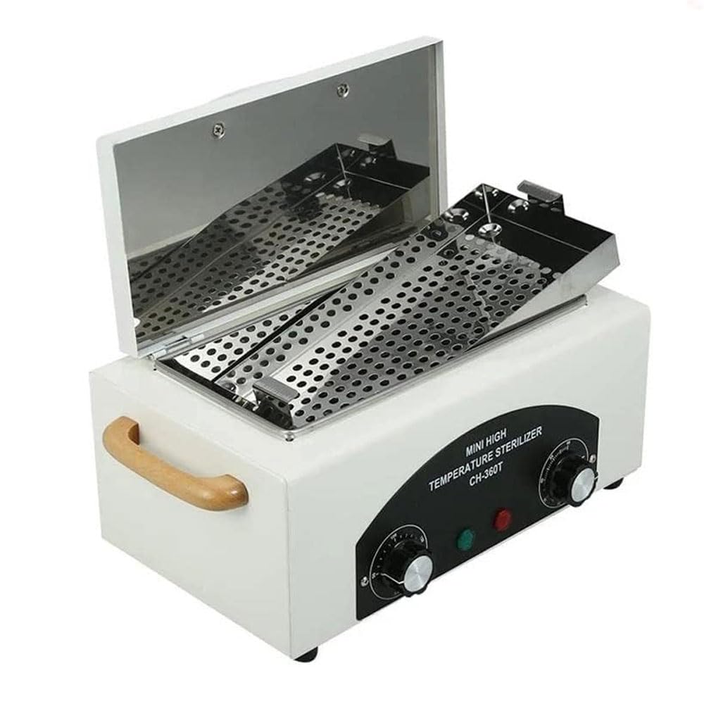 High-Temperature Metal Tool Cleaning Box with Timer, Autoclave Sterilizer Dry Heat Sterilizer with Timer, Salon Barber Equipment for Tattoo Beauty Salon Hair and Nail(CH-360T)