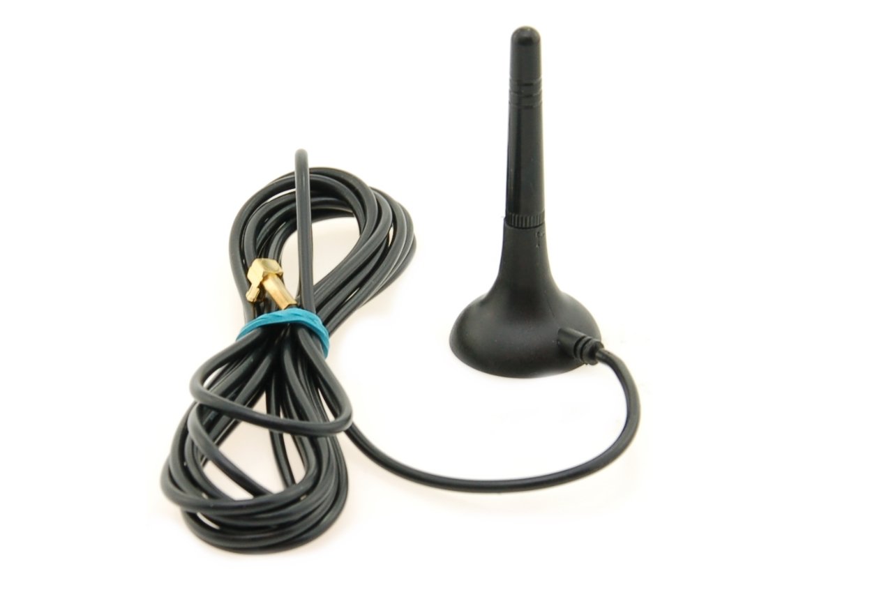 Antenne mit Magnetstandfuß für 2G (GSM), 3G (UMTS), 4G (LTE) mit MCX/M-RA Stecker und 2,5m Kabel 2,2 dBi Gewinn