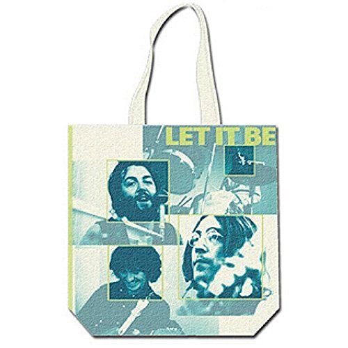 The Beatles - Bolso de algodón con cremallera, diseño con texto'Let it be with zip'