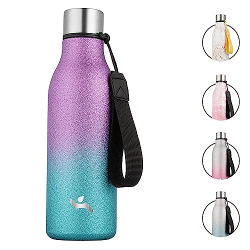 Image of Konokyo 18 oz Insulated Stainless Steel Metal Water Bottle with Strap