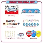 Cartoon Dogs Theme Birthday Party Supplies Decorations, Including Banner, Backdrop, Hanging Swirls, Tablecloth, Balloons, Cake Toppers for Birthday Party - Image 2
