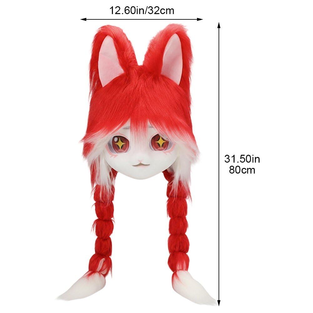 Maska na głowę królika, zwierzę, głowa królika, pluszowe maski, kostium cosplay, rekwizyty na Wielkanoc, Halloween