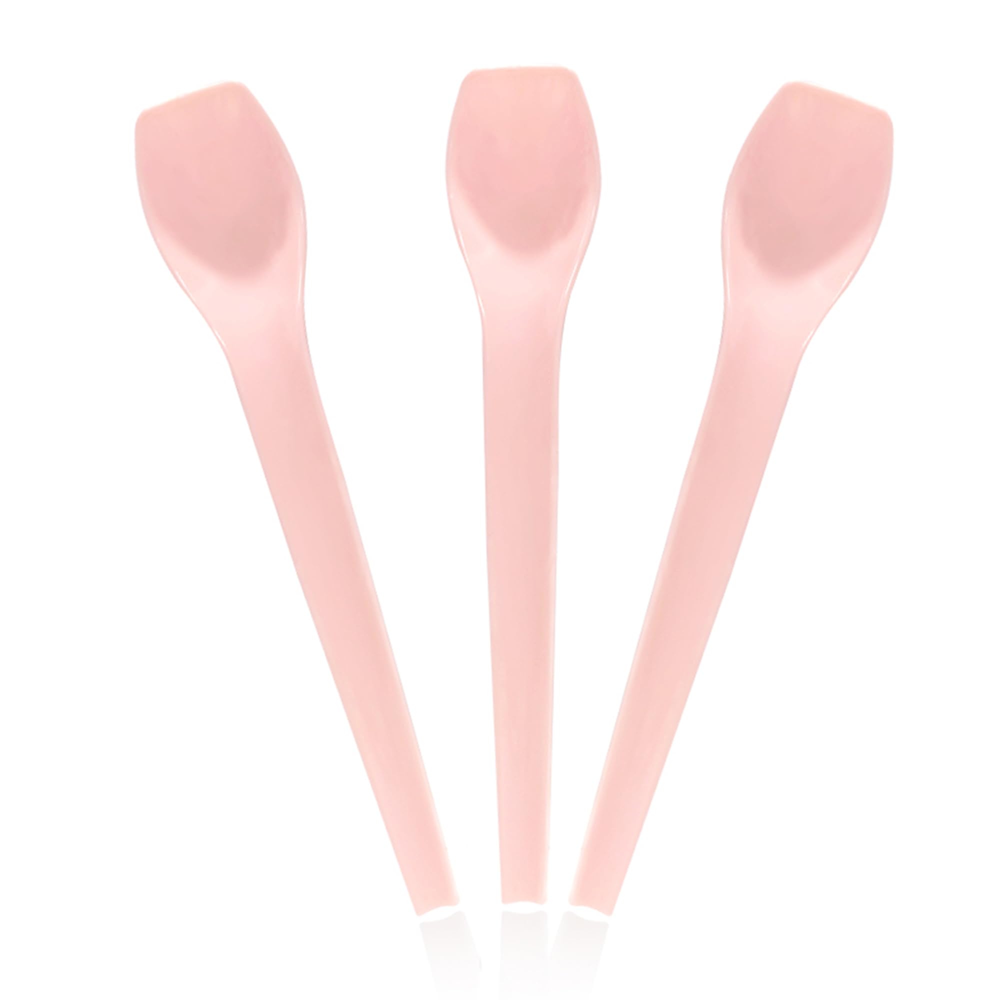 Photo 1 of [96 Count]Bellefino Disposable Ice Cream Spoon, Plastic Gelato Spoon for Dessert, Square Front Tip, Pink Spoons [2 Packs, Pink]