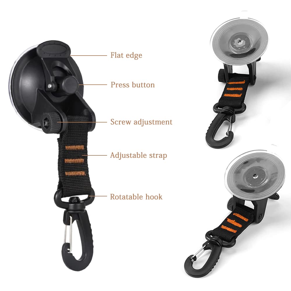 Heavy Duty Ventouse Ancre Ventouses Fortes Multifonction Voiture Monter Bagage Ancre Camping Bâche Accessoire Portable Suspendu Outil avec Crochet de Fixation
