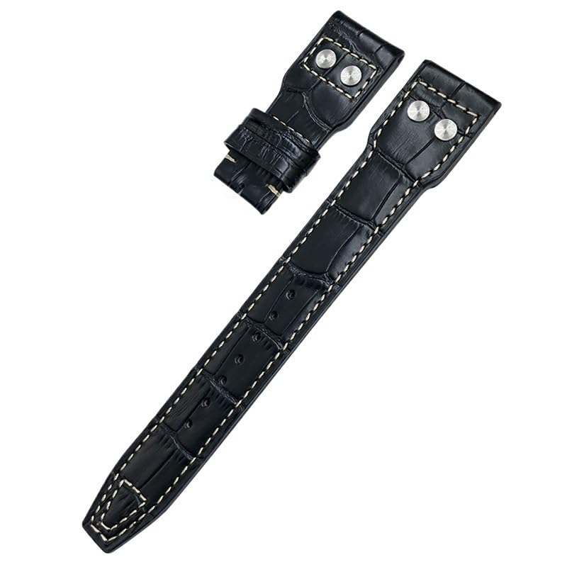 Bracelet cuir véritable avec rivets pour montre pilote IWC IW5009