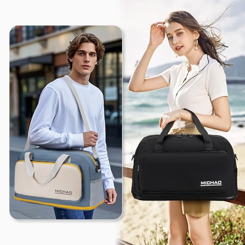 BAGROUPS Handgepäck Tasche 55x40x23 Lufthansa Faltbare Wasserdicht Reisetasche 55 x 40 x 23 cm Groß Erweiterbar Handgepäck für Flugzeug Diebstahlsichere Sporttasche für Weekender Fitness Damen Herren