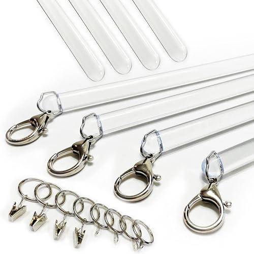 36 inch (4 Pack) All Clear Acrylic Curtain Pull Wand - Drapery Pull Rod