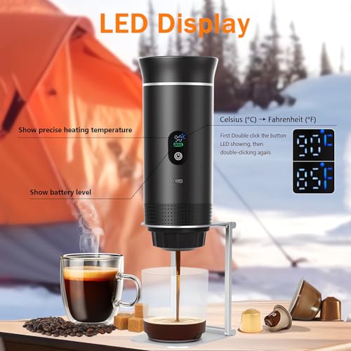 JORPETS Portable Electric Espresso Machine,3-in-1 Portable Coffee Maker with Self-Heating,USB-C Charger port,Coffee Maker With Ground Coffee & NS Capsule for RV, Camping, Hiking, Office - Image 5