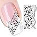 1 foglio di adesivi per unghie Adesivo per unghie in pizzo con fiore di rosa nero Adesivo per decalcomania Suggerimenti per le dita Manicure per decorazioni
