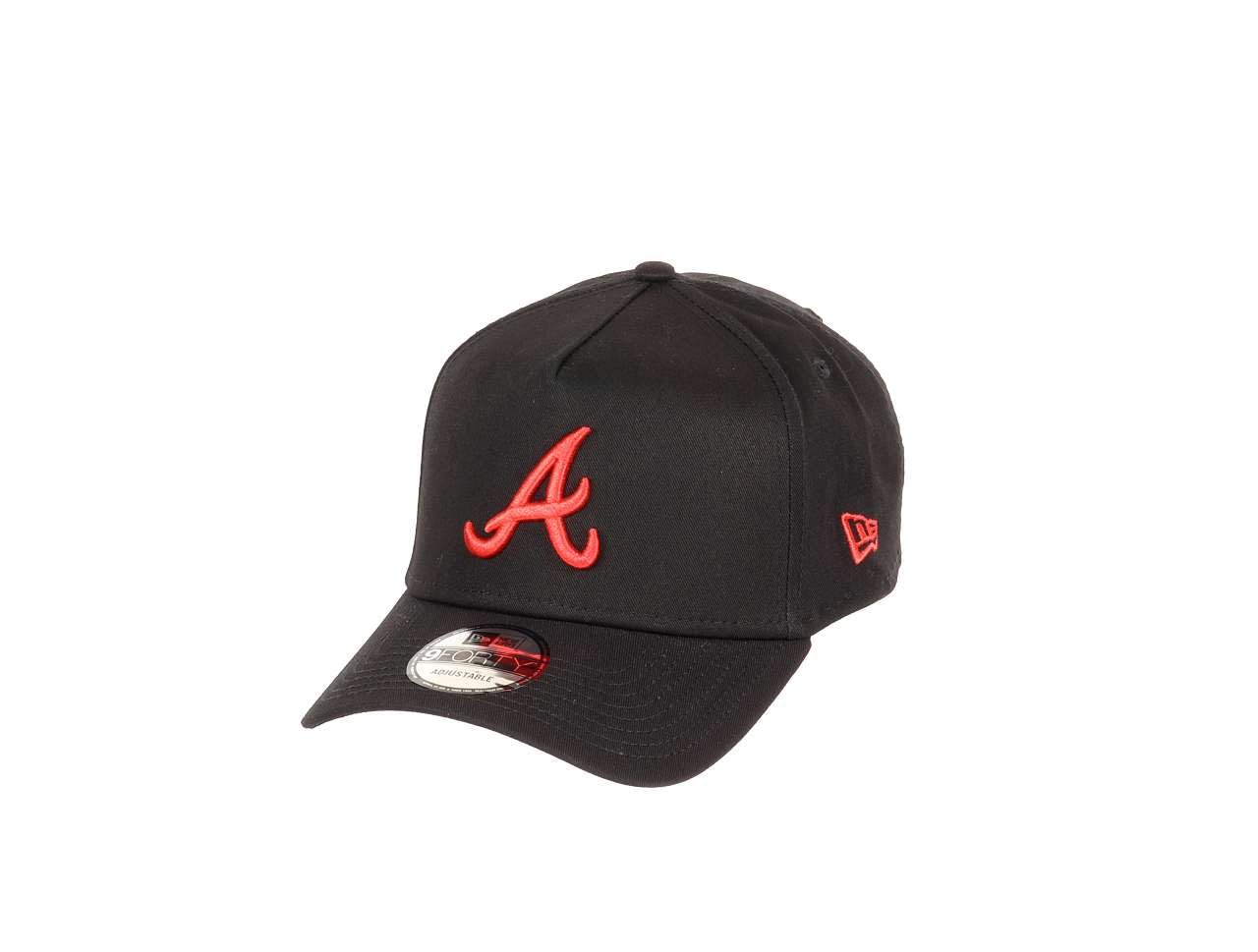 New Era Atlanta Braves MLB Black Coloured Team Logo Red 9Forty A-Frame Snapback Cap — image 1