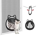 HIDROSIL Cat Door for Screen Door, Inside Openning 10x10x0.5 inch, Patent Desigh Pet Screen Door wit