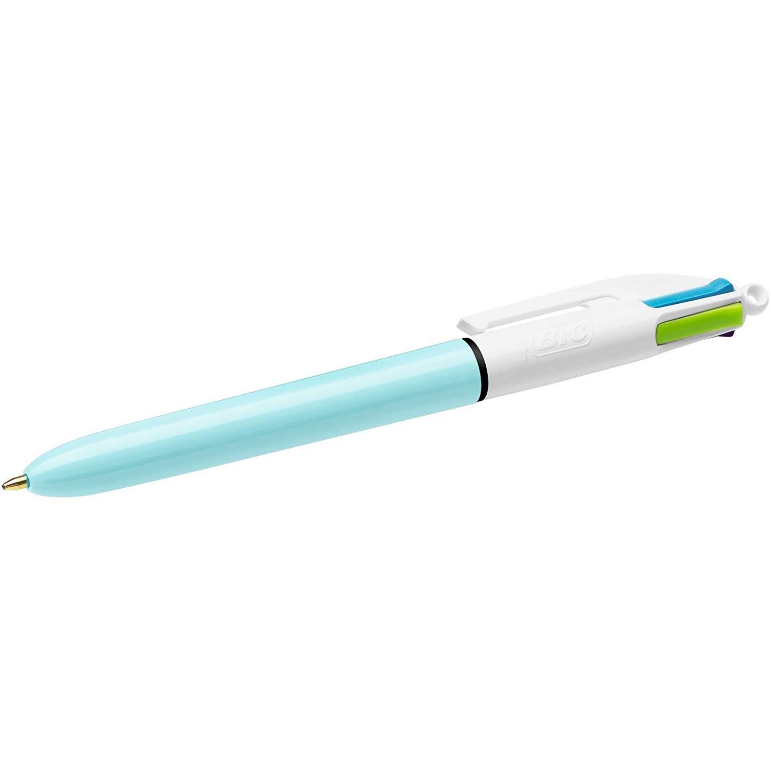 Bic 4 couleurs Fashion Stylo bille-Pointe 1,0 mm-Trait 0,7 mm-Rose/violet/Turquoise/vert citron 887777 Lot de 12