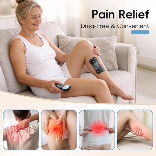 Image of Comfytemp Wireless TENS Unit Muscle Stimulator for Pain Relief with Remote | Portable Rechargeable TENS Machine 2 Sets, 30 Modes, for Back /Neck /Shoulder /Sciatica /Limbs, Gift for Women Men, Carry Case