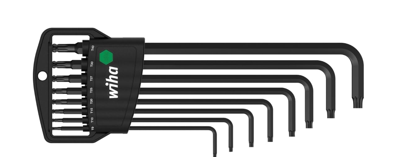 Wiha 8-Piece Torx Key Set, T9 to T40 Size, L Shape, Long Arm