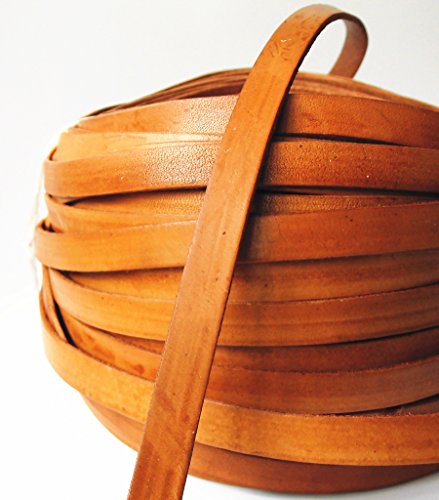 Glory Qin 5 Yards 10Mmx2Mm Genuine Cow Hide Flat Leather Srip, 10Mm Wide Real Leather Craft For Jewelry Making Leatherrush (Natural) #TOP2