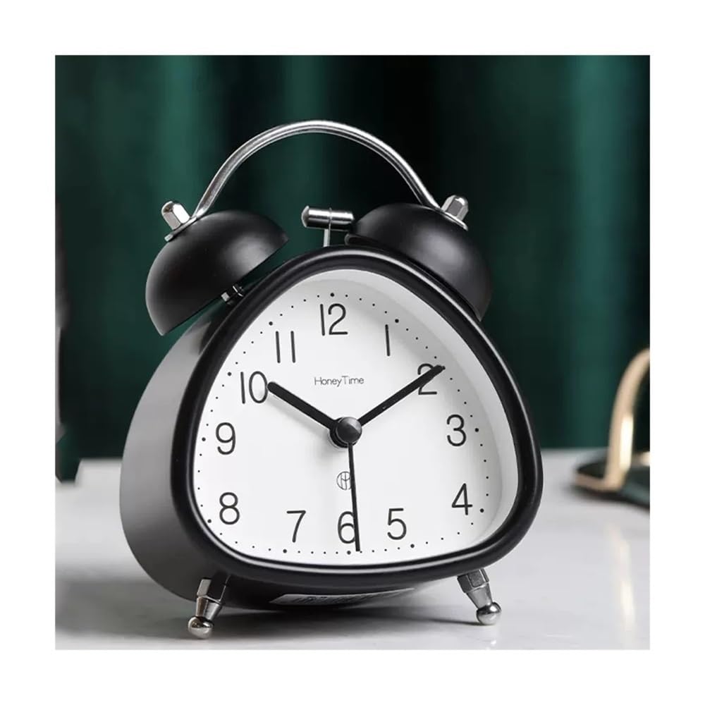 Despertador, Gran Reloj Despertador for Personas Que Duermen profundamente, de Doble Campana con retroiluminación for Dormitorio y decoración del hogar(Black)
