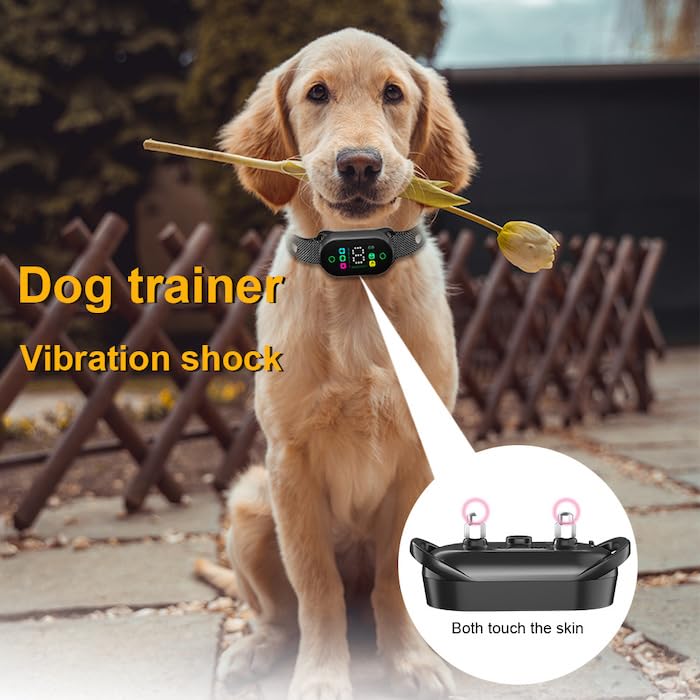 Bark Collar, ZWITA Wireless Bark Collar for Small Dogs 5-15lbs, Smart Shock Collar for Dogs 60-100 lbs Waterproof, Rechargeable Bark Collar with 8 Adjustable Sensitivity, Beep Vibration Shock (Yellow)