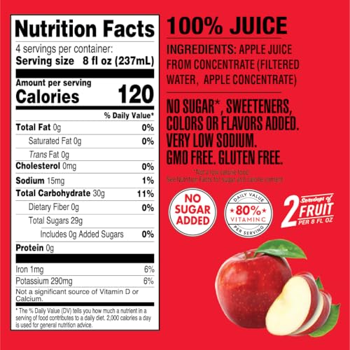 Image of Langers 100% Juice, Apple, 32 Fl Oz (Pack of 12)