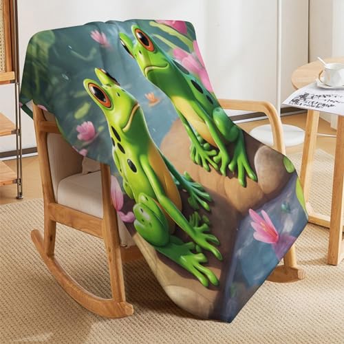 Manta de forro polar de rana manta de salon ligera y suave 100x130cm 5