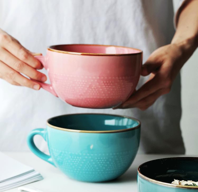 Tazza Da Caffè XXL In Ceramica 700ml - Gres Resistente Per Cappuccino, Cereali E Insalate - Foto 3