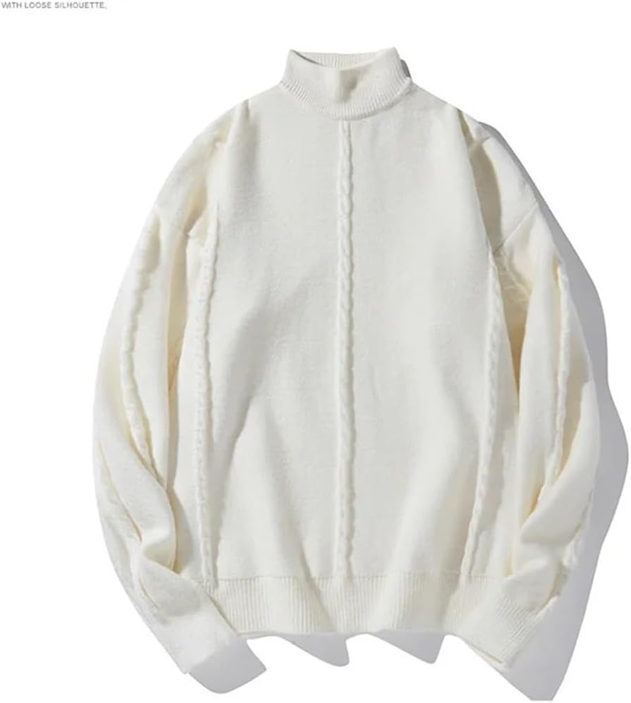 Men's Semi-high Neck Sweater Fall and Winter Thickening Bottoming Knit Sweater Men Korean Sweater