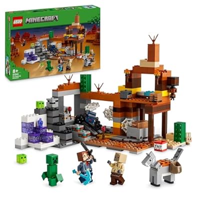 LEGO Minecraft Die Mine in den Badlands -Interaktives Spielzeug mit Forscher-  Creeper- und Spinnen Figuren sowie einer TNT-Explosionsfunktion - Gamer Geschenk für Jungen & Mädchen ab 8 Jahren - 21263