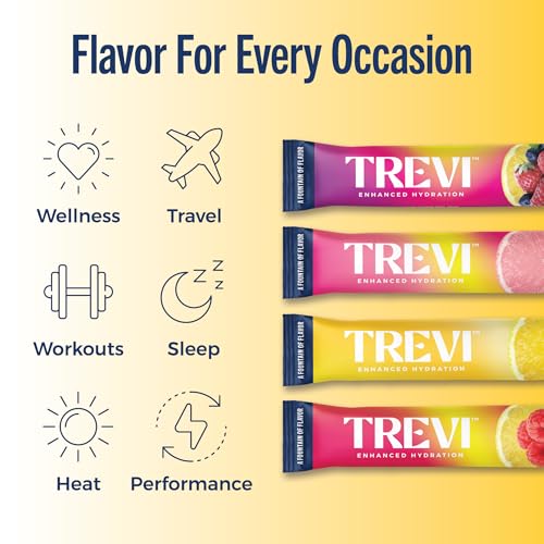 Image of TREVI Electrolytes Powder Packets, Sugar Free Hydration, Lemonade Variety | 28 Count Essential Daily Drink Mix, 0 Sugar, Magnesium, Potassium, Vitamin C, Calcium, B6 & B12 Vitamins