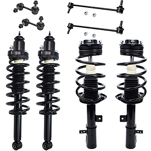 Image of Detroit Axle - 8pc Struts Kit for Chrysler 200 Sebring Dodge Avenger Complete 4 Struts with Coil Spring 4 Sway Bar End Links Front and Rear Replacement Struts Shocks Assembly Suspension