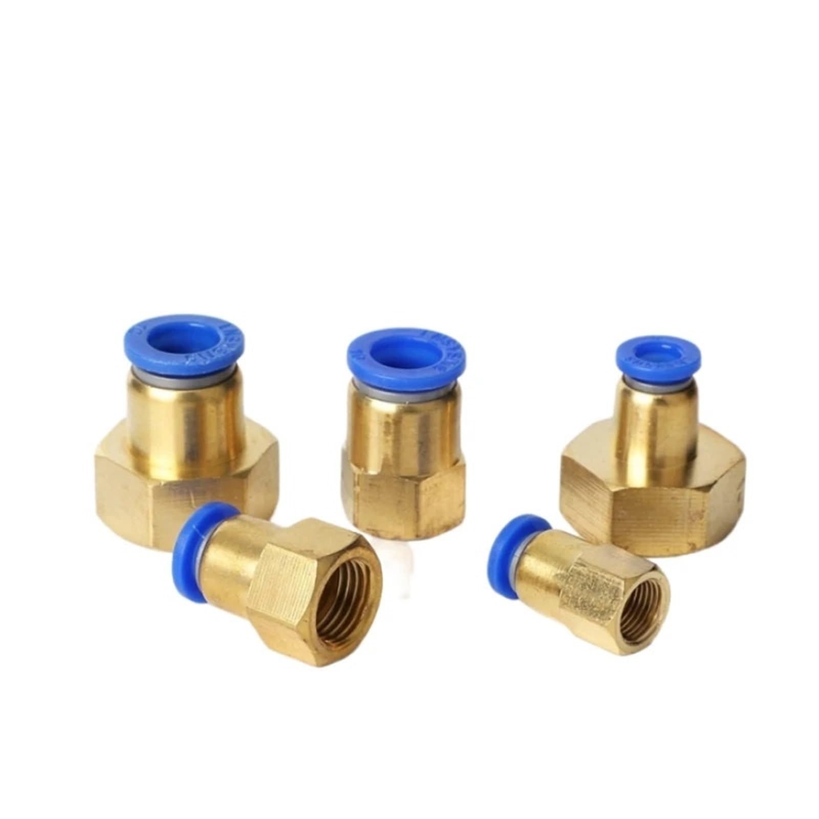 10Pcs PCF Air Pipe Fitting 4 6 8 10 12mm Hose Tube 1/8 3/8 1/2 1/4 Female Thread Brass Pneumatic Connector Quick Joint(PCF6-02)