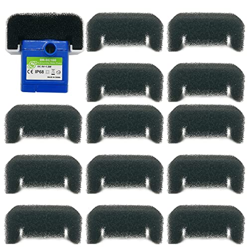 Image of 12 Pack Cat Water Fountain Sponge Filters, Replacement Foam Filters for 67oz/2L Pet Fountain 81oz/2.4L Stainless Steel Dog Drinking Fountain(Pump Not Included)