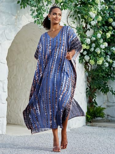 Image of Kaftan Dresses for Women Plus Size Bathing Suit Cover up Caftan Maxi Beach Dresses