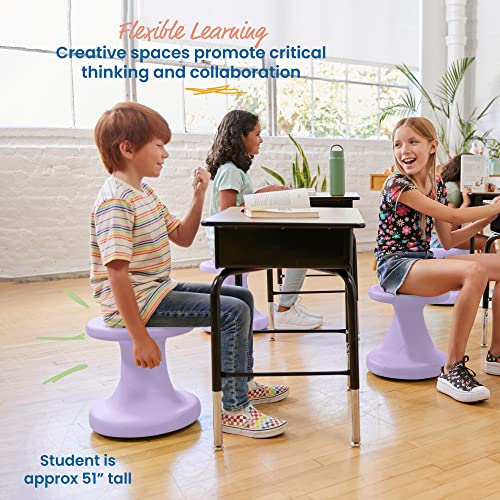 Image of ECR4Kids Twist Active Wobble Stool, 14in Seat Height, Classroom Furniture, Light Purple