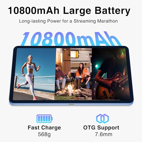 Image of DOOGEE T20 Ultra 12 Inch Tablet, 32GB+256GB /2TB ROM Helio G99 Octa-Core Android 14 Tablets, 10800mAh Battery, 2.4K Android Tablet, Quad Speakers, 4G Dual Sim, 5G WiFi, GPS,Black