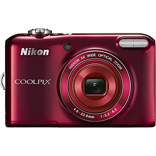 Nikon Coolpix L28 Compact Digital Camera 20.1 Megapixels 3 Inch Screen 5x Optical Zoom Red (Renewed)