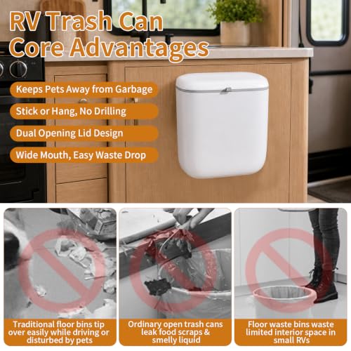 Caneca de basura plegable rectangular blanca para RV miniatura 4