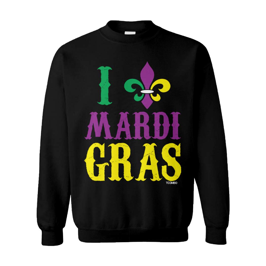 I Love Mardi Gras - Fleur De Lis NOLA Unisex Crewneck Sweatshirt