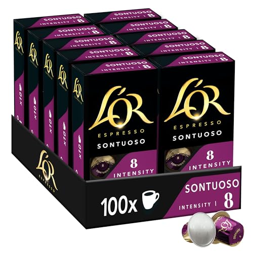 L'Or Espresso Café - 100 capsules Sontuoso Intensité 8 - compatibles Nespresso®* (lot de 10 x 10)