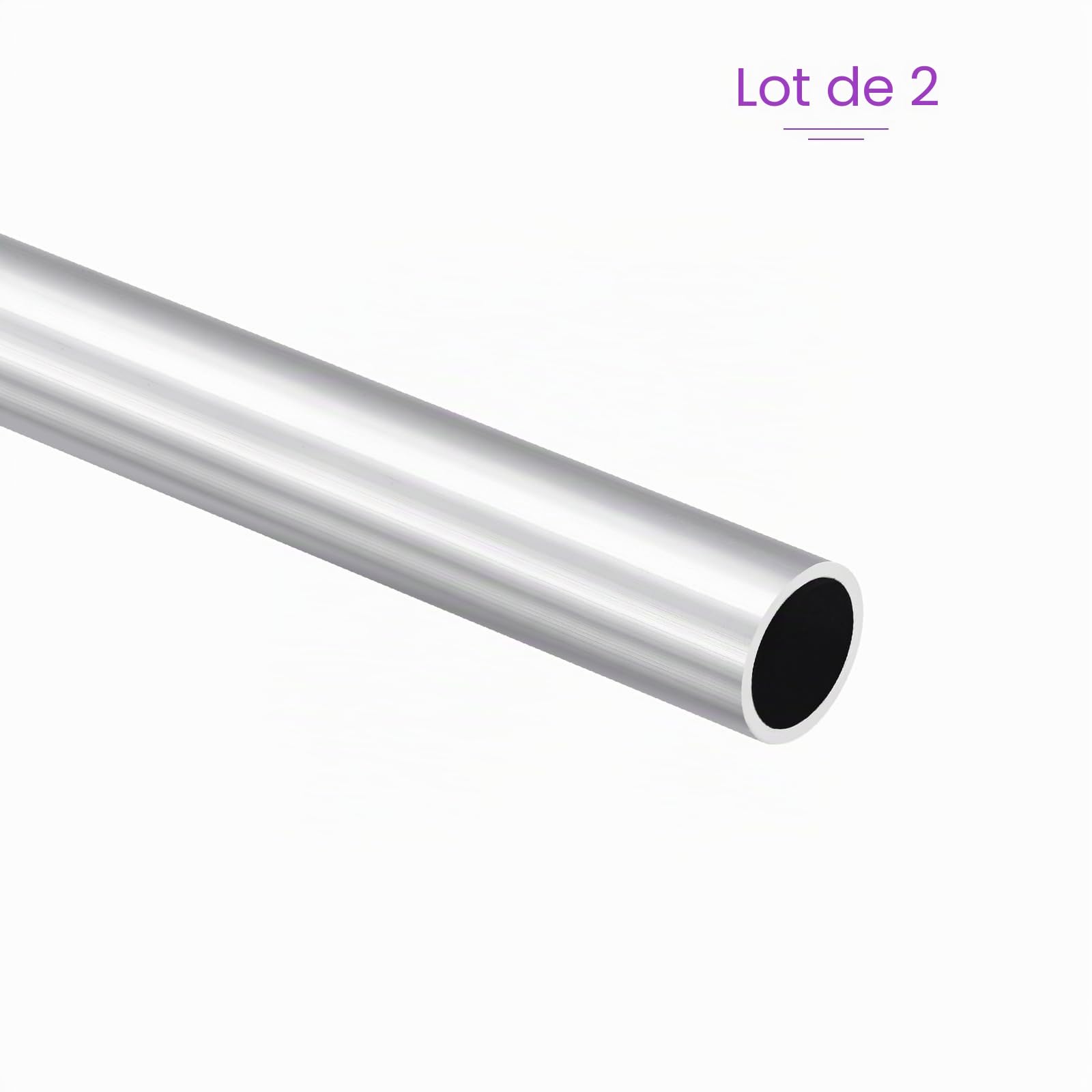 DMiotech Lot de 2 (25mm Od x 20mm Id) Tube Rond en Aluminium 6063 de 300mm de Longueur pour la Construction de Cadres de Machines et les Projets Diy