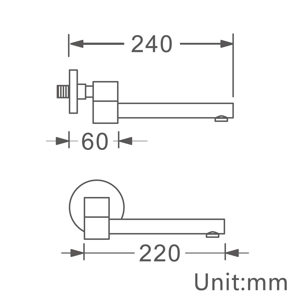 Bocca per Vasca da Bagno Rotazione di 180° Bocca Vasca Ottone Montaggio a Parete Bocca di Erogazione Vasca Tondo Bocca Erogazione Rubinetto Vasca, G1 / 2,Cromo