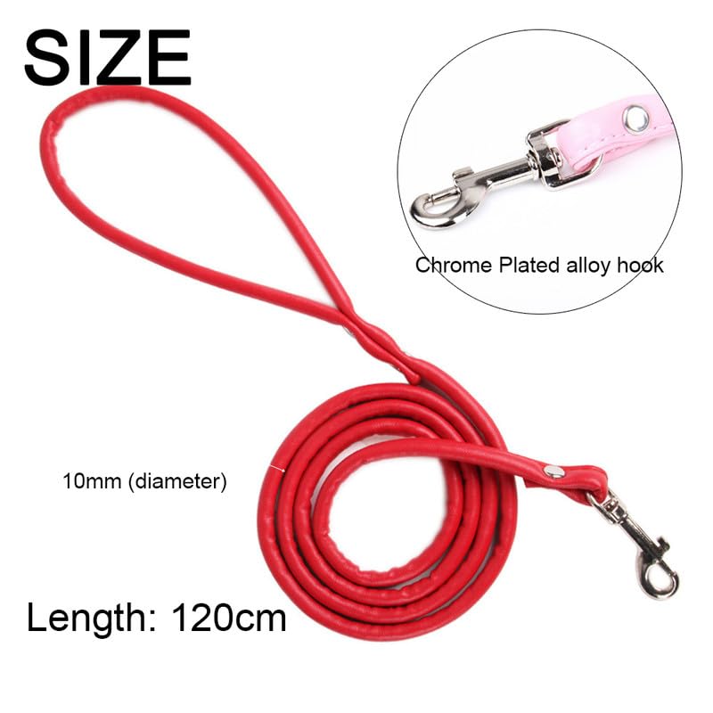1CM*120CM PU Leather Cat Lead Red Basic Pet Leashes For Kitten/Small Pets - Image 2