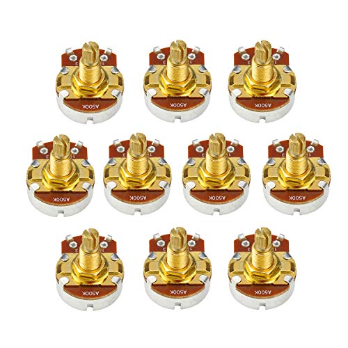FLEOR 10 pièces guitare pleine taille Pots A500K court L18mm tige Audio Volume cône potentiomètres pour guitare… - Les Beatles, Paul McCartney, John Lennon, RIngo Starr, George Harrison FLEOR 10 pièces guitare pleine taille Pots A500K court L18mm tige Audio Volume cône potentiomètres pour guitare…