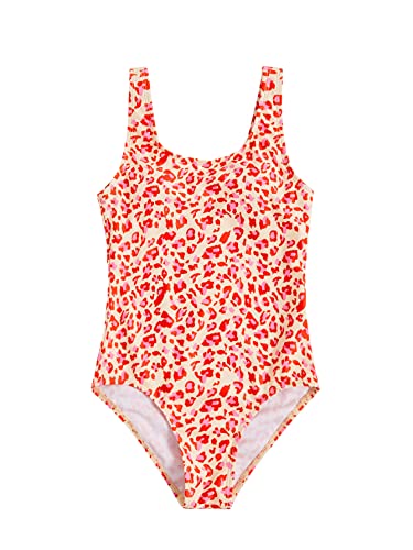 Image of WDIRARA Girl's Leopard Print One Piece Swimsuit Scoop Neck Sleeveless Bathing Suits