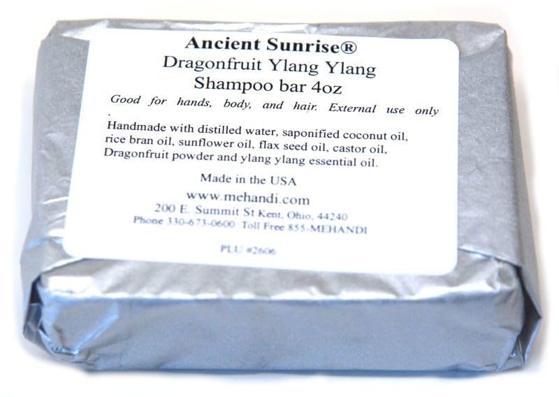 Miniatura 4 de Ancient Sunrise Barra de champú con fruta del dragón y Ylang Ylang alto en vitaminas A, B y C promueve el brillo y la fuerza para reparar el cabello