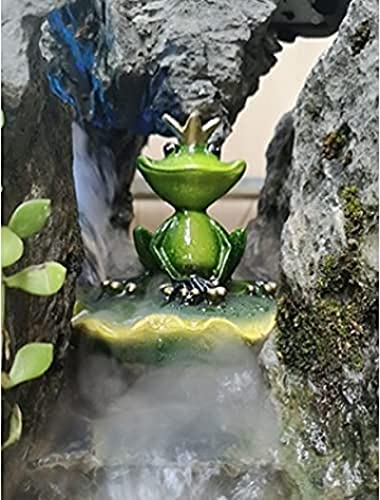 Mini vijver decoratieset kikker in blad vijverfiguur met 6 zwembaden 2 drijvende lotus 1 kikker mini-vijver terrasvijver zinken bad zonne-fontein tuin balkon vijverdecoratie - Image 6