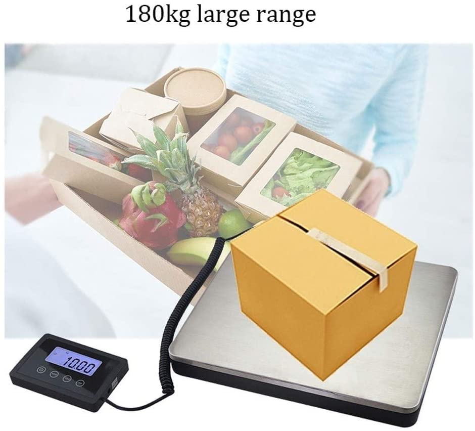 Balanza electrónica de Alta Resistencia de 180kg/100g, balanza de Plataforma Digital, balanza Comercial for Tienda de Animales, balanza for Paquetes de 30X25,5X3,6 cm
