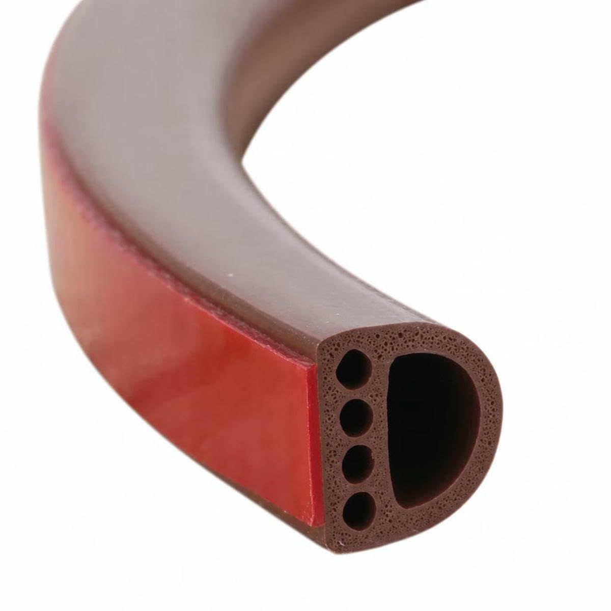 Tbskuy 9X8mm Brown New 6M Silicone Rubber Weather Strip I/E/D Type Seal Strip For Doors Self Adhesive Anti Collision Soundproof Waterproof-6M